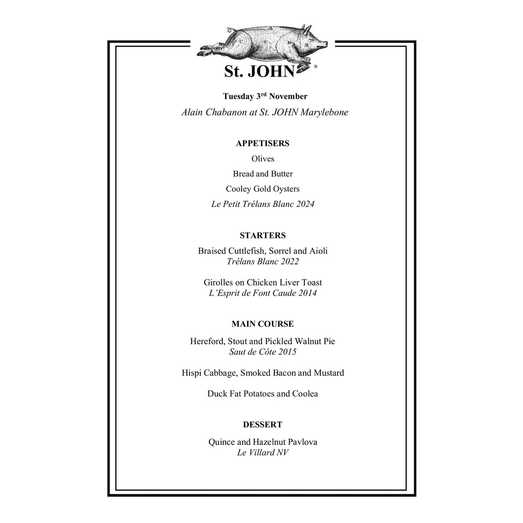 Alain Chabanon Winemaker Dinner